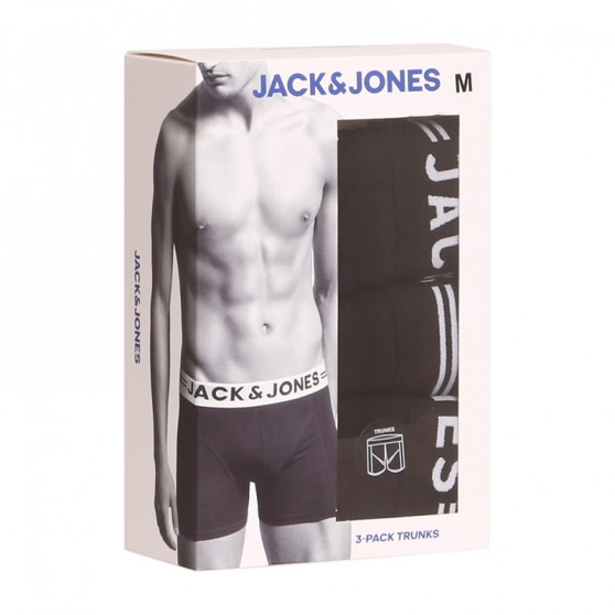 3PACK Moške boksarice Jack and Jones črne (12081832 - black/black)