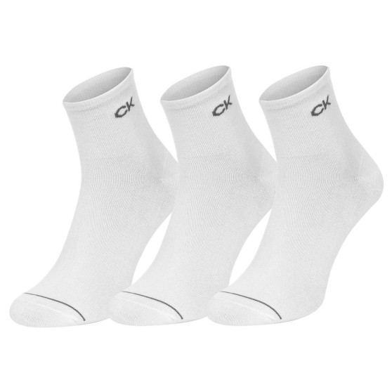 3PACK moške nogavice Calvin Klein gleženj bele (701218719 002)