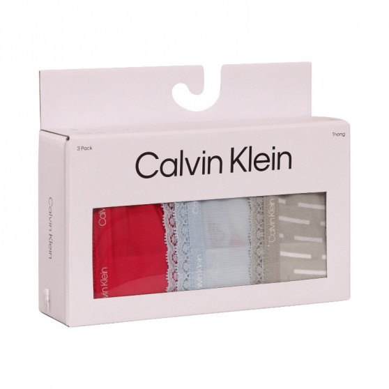 3PACK ženske tangice Calvin Klein večbarvne (QD3802E-6VW)