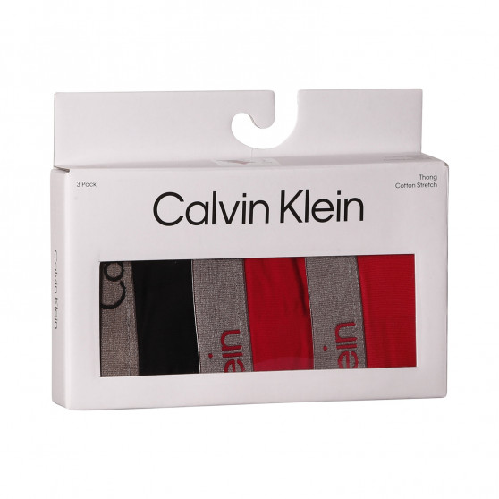 3PACK ženske tangice Calvin Klein večbarvne (QD3560E-6VS)