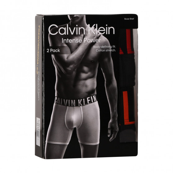 2PACK Moške boksarice Calvin Klein črne (NB2603A-6NB)