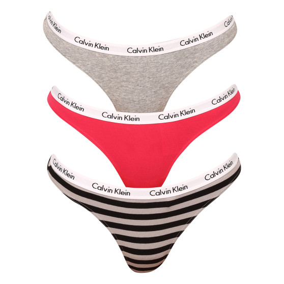 3PACK ženske tangice Calvin Klein večbarvne (QD3587E-658)