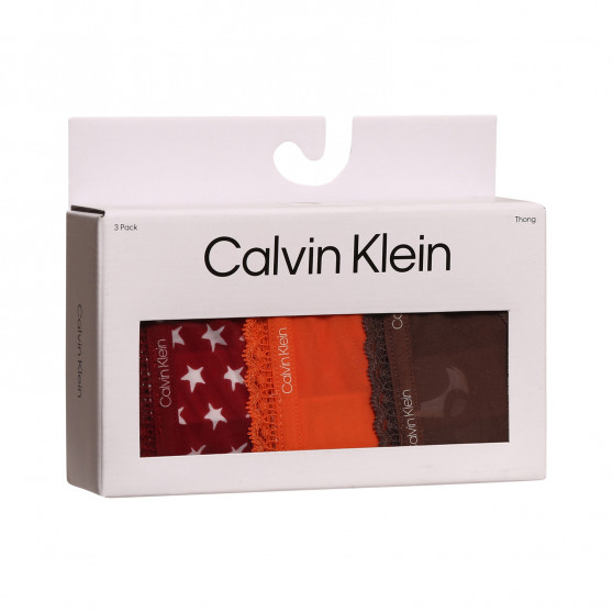 3PACK ženske tangice Calvin Klein večbarvne (QD3802E-65K)