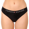 Ženske hlačke Tommy Hilfiger micro plush črna (UW0UW03982 BDS)