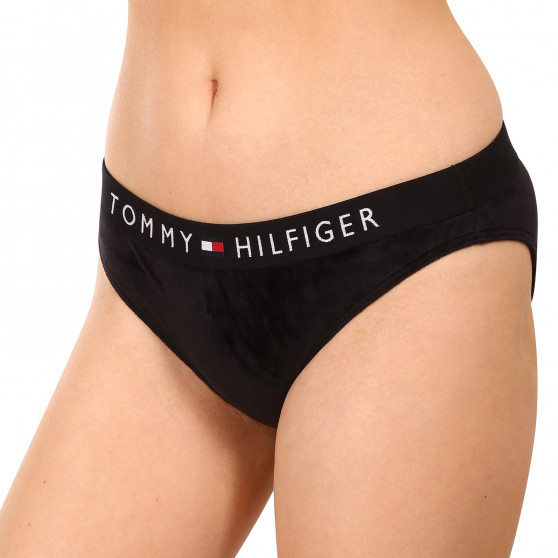 Ženske hlačke Tommy Hilfiger micro plush črna (UW0UW03982 BDS)