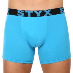Moške boksarice Styx dolge športna guma svetlo modre (U1169)