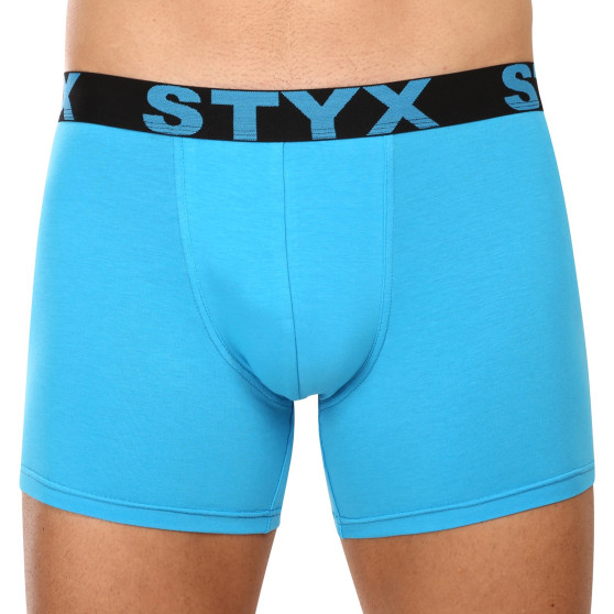 Moške boksarice Styx dolge športna guma svetlo modre (U1169)