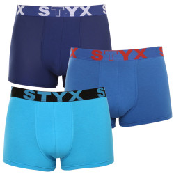 3PACK moške boksarice Styx športna guma modre (3G96789)