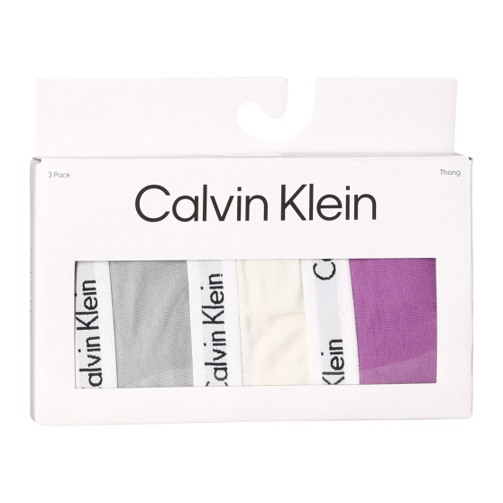 3PACK ženske tangice Calvin Klein večbarvne (QD3587E-CFU)