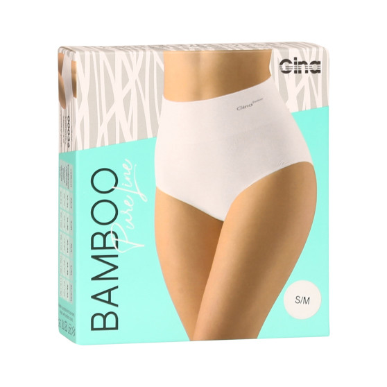 Ženske hlačne nogavice z vrvico Gina bambus bele (00036)