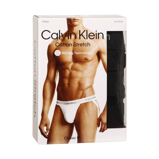 3PACK moške jockstrapi Calvin Klein črne (NB2623A-UB1)