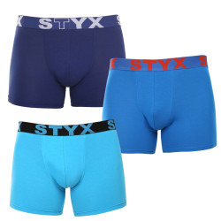 3PACK moške boksarice Styx dolge športna guma večbarvne (3U96897)