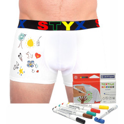 Moške boksarice Styx športna guma bele + tekstilne oznake (GF1061)