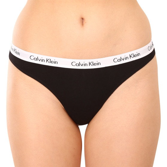 3PACK ženske tangice Calvin Klein črne (QD3587E-001)
