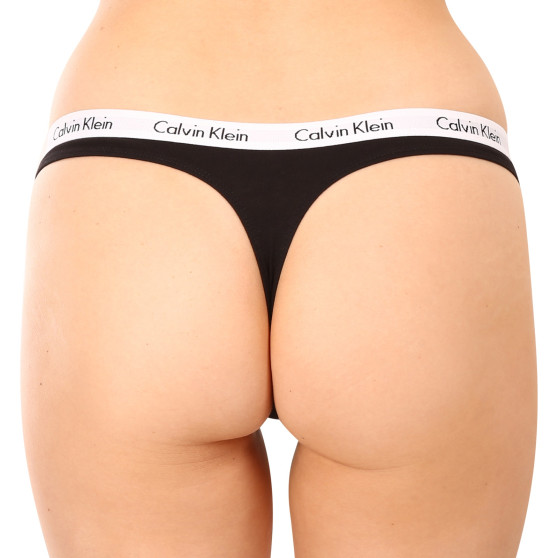 3PACK ženske tangice Calvin Klein črne (QD3587E-001)