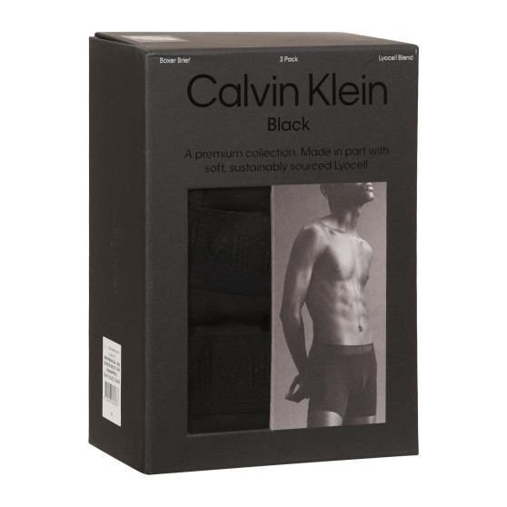 3PACK Moške boksarice Calvin Klein črne (NB3652A-UB1)