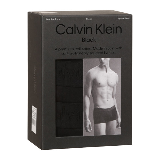 3PACK Moške boksarice Calvin Klein črne (NB3651A-UB1)