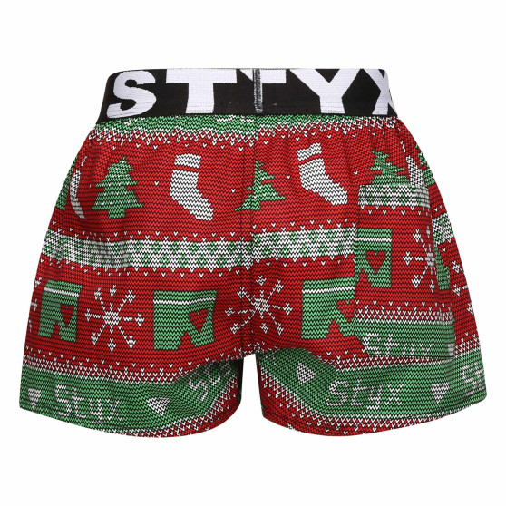 Otroške hlače Styx art športni elastični božič pleteni (BJ1658)