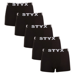 5PACK Moške boksarice Styx športna guma črne (5G960)