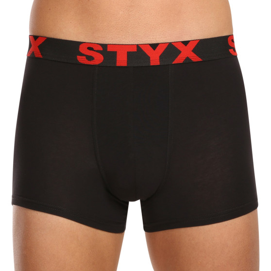 10PACK Moške boksarice Styx športna guma črne (10G9601)