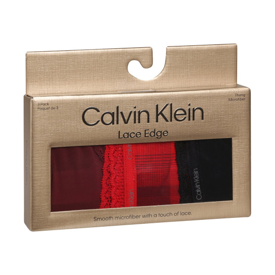 3PACK ženske tangice Calvin Klein večbarvne (QD5151E-I24)