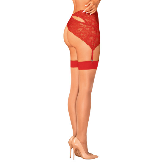 Ženske nogavice Obsessive rdeče (S814 stockings)