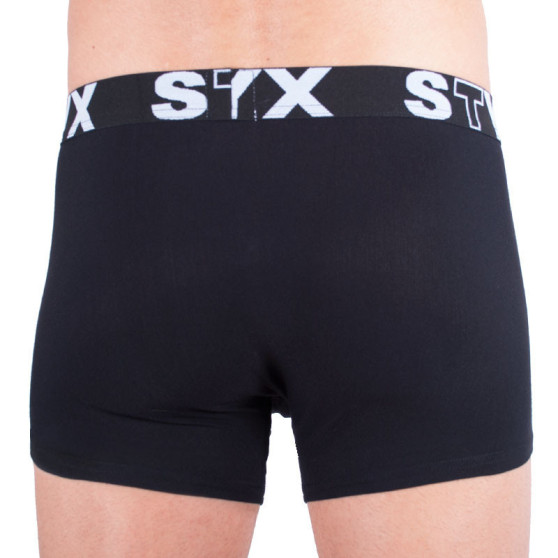 3PACK moške boksarice Styx športne elastične prevelike črne (3R960)