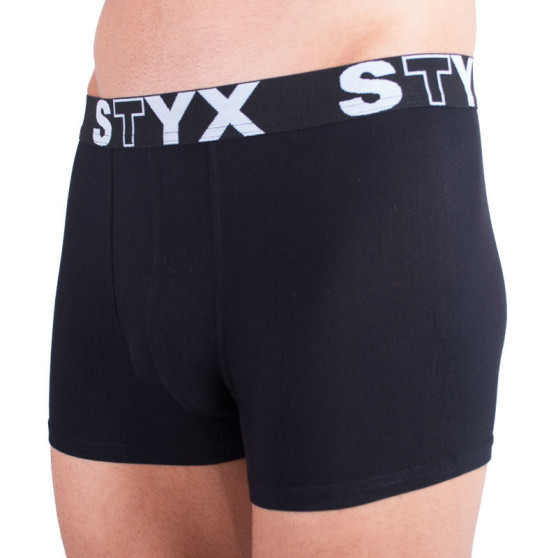 3PACK moške boksarice Styx športne elastične prevelike črne (3R960)