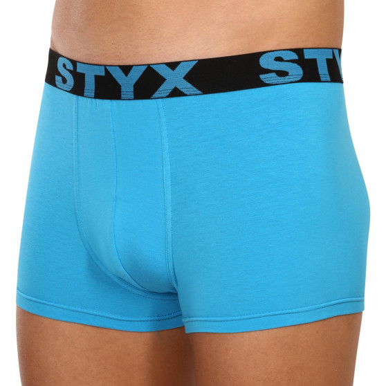 3PACK moške boksarice Styx športne elastične svetlo modre (3G1169)