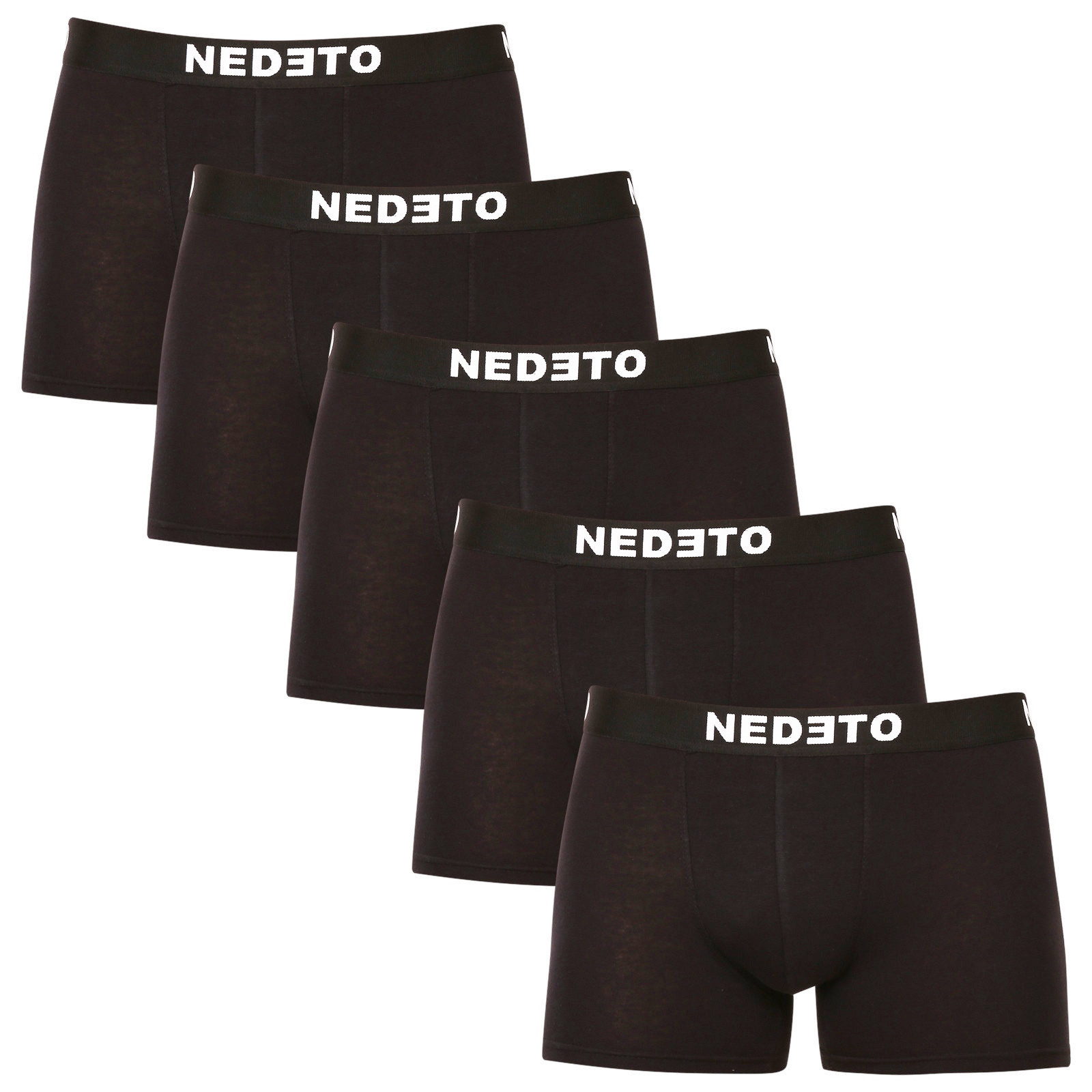 5PACK Moške boksarice Nedeto črne (5NB001b) 3XL.
Klasične črne boksarice za vsako garderobo

Moške boksarice Nedeto z daljšo nogavico zagotavljajo popolno udobje za vsakodnevno nošenje, ne glede na to, ali vas čaka pomemben delovni sestanek ali plezanje.
Češka blagovna znamka Nedeto stavi na kakovost

Vsi nosimo boksarice Nedeto, ker smo jih izdelali sami.