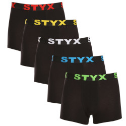 5PACK Moške boksarice Styx športna guma črne (5G9601)