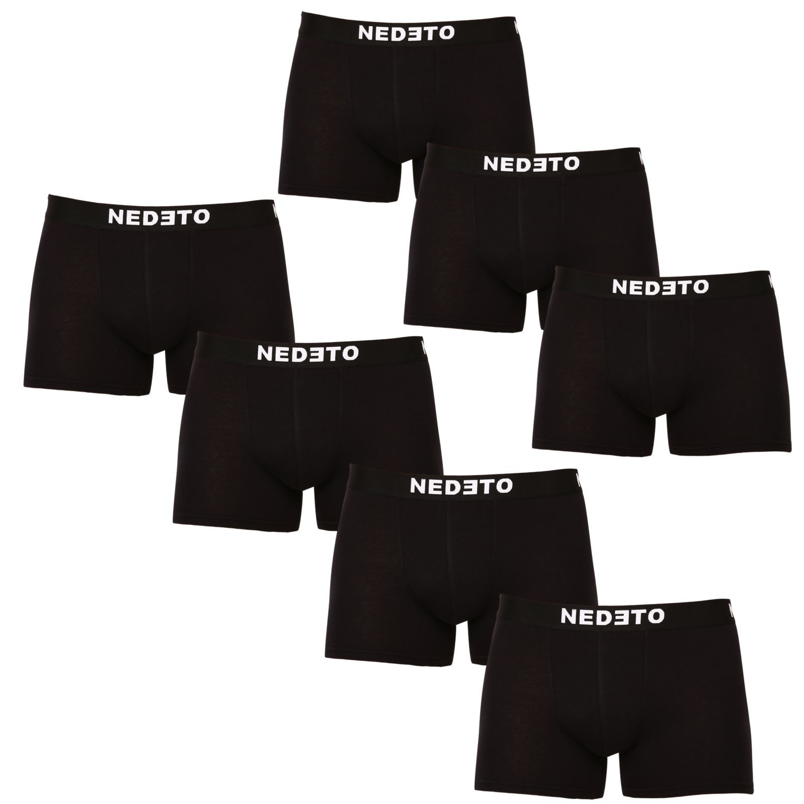 7PACK Moške boksarice Nedeto črne (7NB001b) 4XL.
Klasične črne boksarice za vsako garderobo

Moške boksarice Nedeto z daljšo nogavico zagotavljajo popolno udobje za vsakodnevno nošenje, ne glede na to, ali vas čaka pomemben delovni sestanek ali plezanje.
Češka blagovna znamka Nedeto stavi na kakovost

Vsi nosimo boksarice Nedeto, ker smo jih izdelali sami.