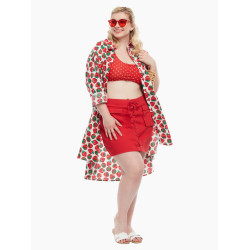 Vesela ženska srajčna obleka Dedoles Strawberries (D-F-SCL-AP-SD-C-1271)