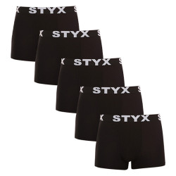 5PACK moške boksarice Styx športne elastične prevelike črne (5R960)