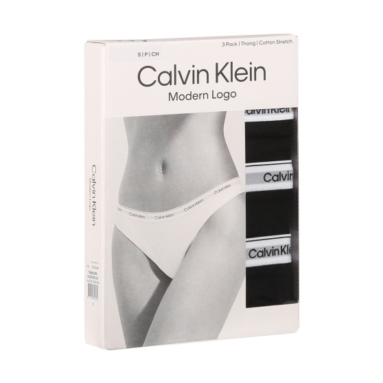 3PACK ženske tangice Calvin Klein črne (QD5209E-UB1)