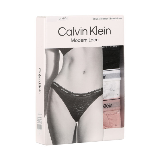 3PACK ženske brazilske hlačke Calvin Klein večbarvne (QD5225E-N8I)