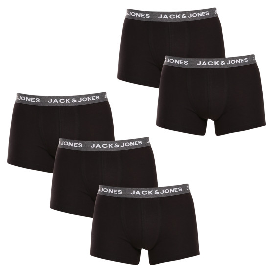 5PACK Moške boksarice Jack and Jones črne (12142342)
