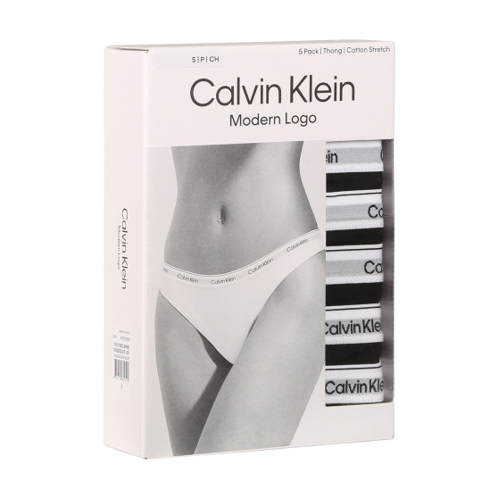 5PACK ženske tangice Calvin Klein črne (QD5221E-UB1)