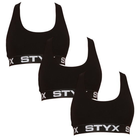 3PACK ženski modrček Styx sport črne (3IP0960)