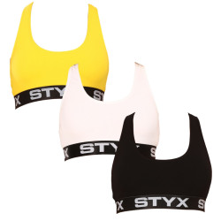 3PACK ženski modrček Styx sport večbarvni (3IP09018)