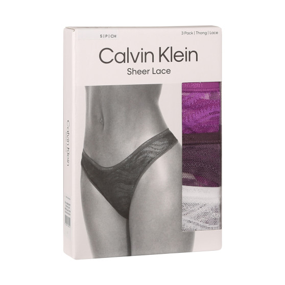 3PACK ženske tangice Calvin Klein večbarvne (QD5216E-NOW)