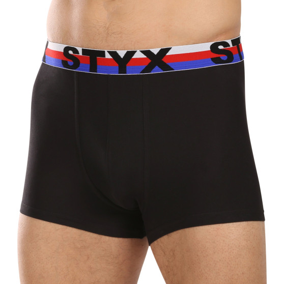 3PACK moške boksarice Styx športne elastične večbarvne trikolorne (3G19001)