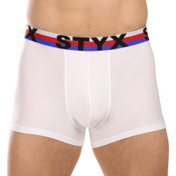 Moške boksarice Styx športne elastične bele trikolorne (G2061)
