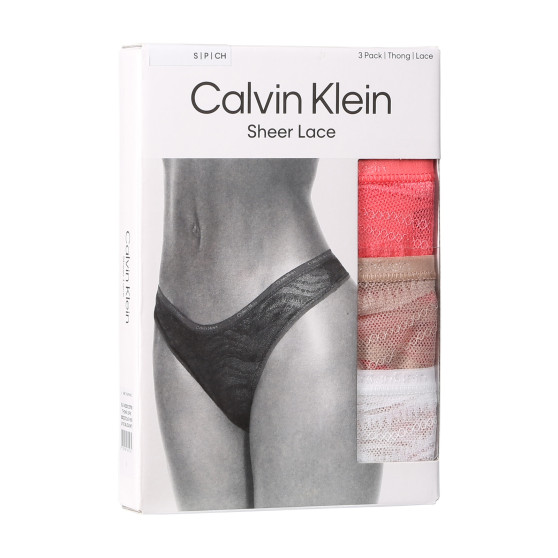 3PACK ženske tangice Calvin Klein večbarvne (QD5216E-NOX)