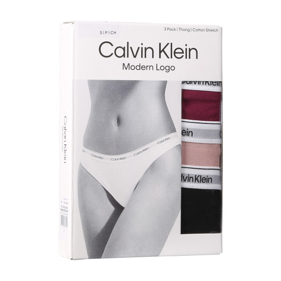 3PACK ženske tangice Calvin Klein večbarvne (QD5209E-NP6)