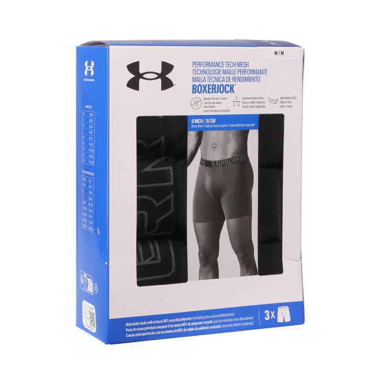 3PACK Moške boksarice Under Armour črne (1383884 001)