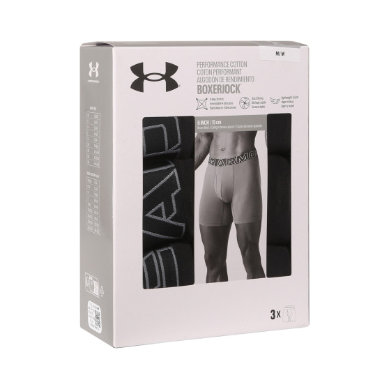 3PACK Moške boksarice Under Armour črne (1383889 001)