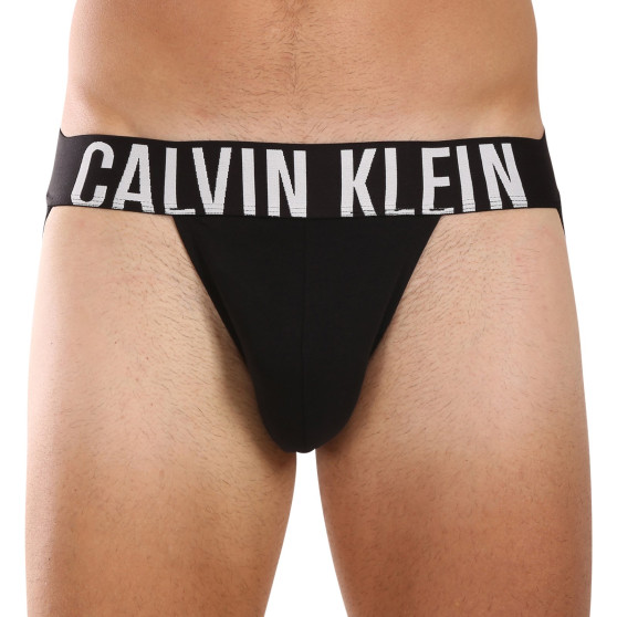 3PACK moške jockstrapi Calvin Klein črne (NB3606A-LXR)