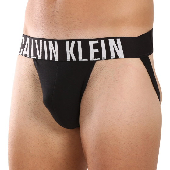 3PACK moške jockstrapi Calvin Klein črne (NB3606A-LXR)