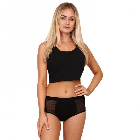 Bodylok Menstrualne spodnjice Bamboo Hi-Waist Black Medium Menstruacija (BD22044)